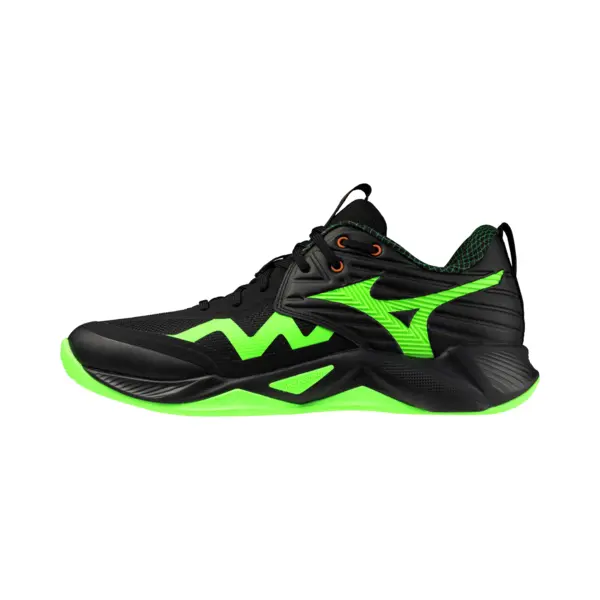 Mizuno Wave Momentum Pro Volleyball Schwarz/Glowing Apple/Mandarin O Damen/Herren Grösse 44 thumbnail