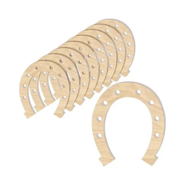 Creative Deco 2 X Wooden Horse Shoe Shape Plywood Cutouts | 16.5x14.5cm | Plain Unpainted Wood Blank Craft Semi-Circle Animal Plaque Tag Disc Slices thumbnail