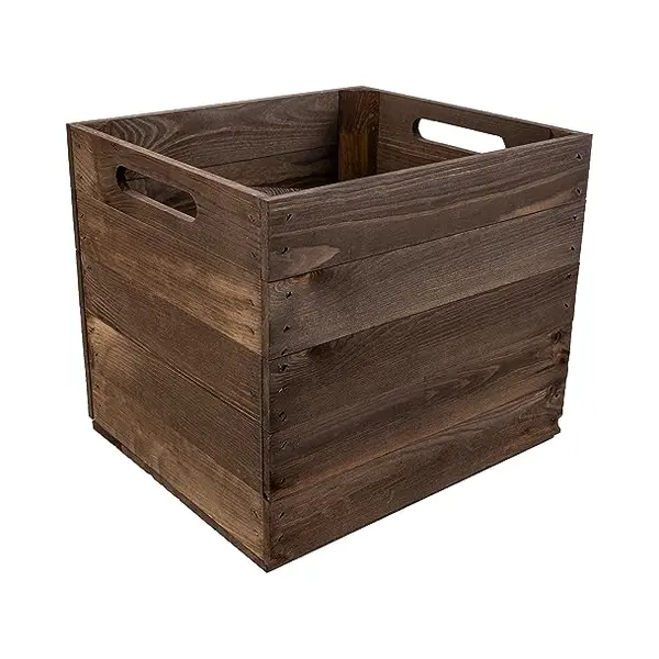 Creative Deco Houten Kist Kallax, Houten Krat, Houten Kratjes | Venge | 33 X 33 X 37 Cm | Ideaal Voor Opslag Cadeau Decoratie Diy Ambachten | Voor thumbnail
