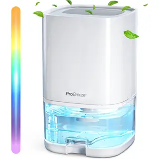 Pro Breeze 1000 Ml Luchtontvochtiger, Automatische Uitschakeling, Led Verlichting - Dehumidifier - Schimmel En Vocht Verwijderen In De Slaapkamer,