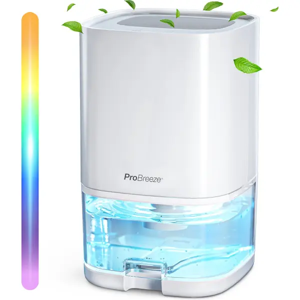 Pro Breeze 1000 Ml Luchtontvochtiger, Automatische Uitschakeling, Led Verlichting - Dehumidifier - Schimmel En Vocht Verwijderen In De Slaapkamer, thumbnail