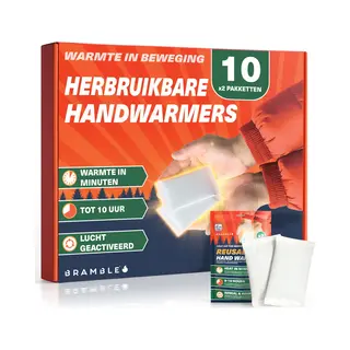 Bramble 20 Handwärmer Wiederverwendbar (10 Doppelpackungen, 8 Stunden Wärme über 10 Tage) - Taschenwärmer Wärmepads Für Golf, Wandern, Sport