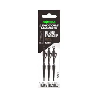Korda Kable Leadcore Leader Hybrid Leadclip 50cm - Gravel | Fast-Sinking, Ready-Tied Leadcore For Carp Fishing | Durable Kable Construction With Easy