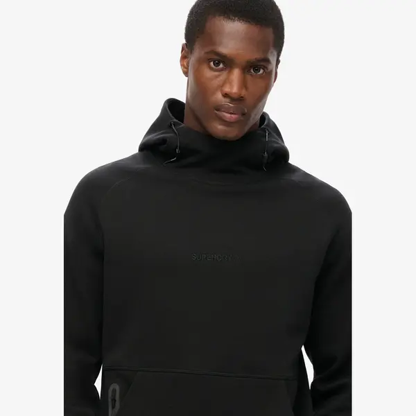 Superdry Herren Lockeres Tech Hoodie Mit Logo Schwarz M thumbnail