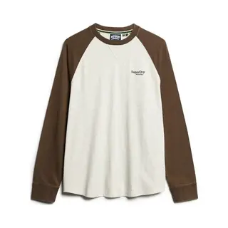 Superdry - Essential Baseballtop Met Logo En Lange Mouwen - Heren - Tops
