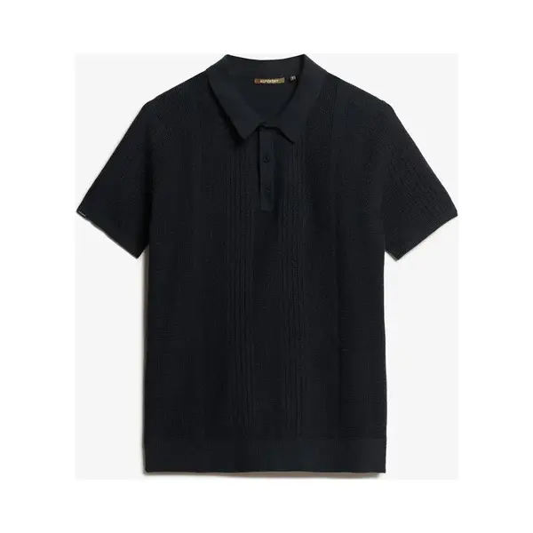 Superdry, Herren, Shirts, Kurzärmeliges Strick-Polohemd, Blau, (M) thumbnail