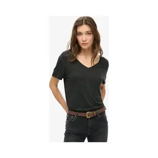 Gemusterte V-Ausschnitt T-Shirt Mit Besticktem Text Für Damen Superdry Studio