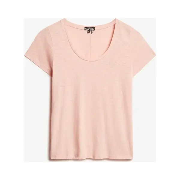Superdry Damen Studios T-Shirt Mit Tiefem Ausschnitt Blasspink 34 thumbnail