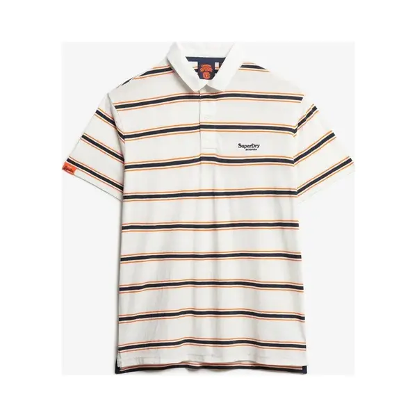 Superdry, Herren, Shirts, Leichtes Jersey-Polohemd Mit Streifen, Weiss, (S) thumbnail