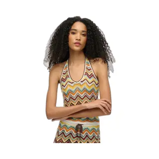 Superdry - Gebreide Haltertop Met Zigzagmotief - Dames - Tops