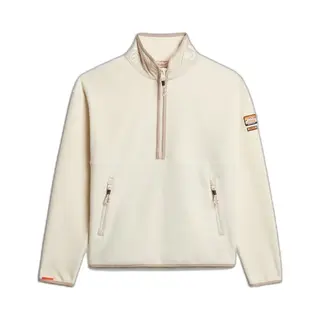 Superdry Damen Active Fleecepullover Mit Halbem Reißverschluss Reisweiß 42