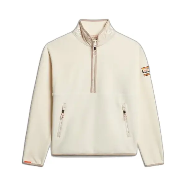 Superdry Damen Active Fleecepullover Mit Halbem Reißverschluss Reisweiß 42 thumbnail