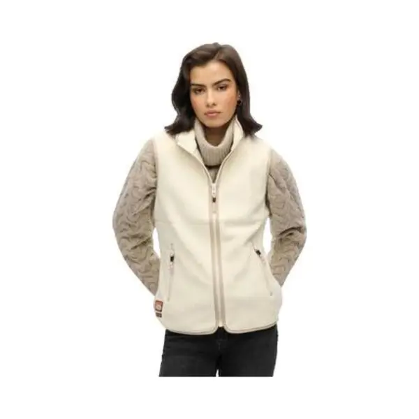 Superdry Damen Active Fleece-Weste Reisweiß 38 thumbnail