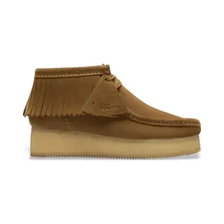 Clarksvoor Vrouwen. 26182855 Wallabee Sleehak Suède Enkellaarsjes Bruin (38), 3 Tot 5 Cm, Veters, Casual