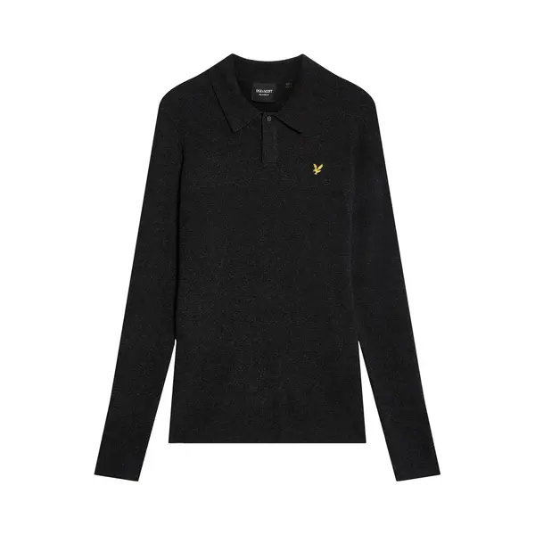 Lyle and Scott Lyle & Scott Longsleeve Poloshirt Lammwolle Schwarz - Größe Xl thumbnail