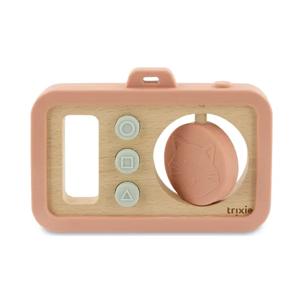 Trixie Baby Camera Van Hout En Silicone - Mrs. Cat - Eerste Speelgoed Voor Baby - Kraamcadeau - Baby Cadeau thumbnail