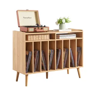 Acaza Lp Opbergsysteem - Lp Houder - Premium Xl - Lichte Eik - 100 X 75 X 40 Cm (L X B X H) - Vinyl Opbergsysteem - Platenkast - Platenhouder - 200