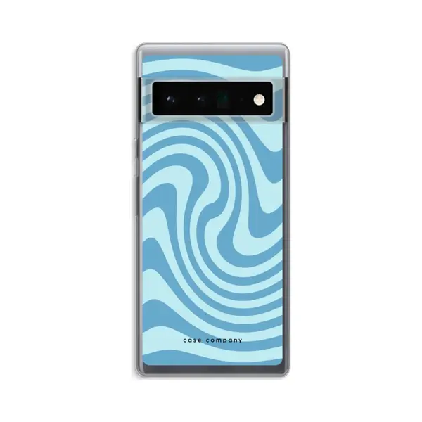 Case Company® - Hoesje Geschikt Voor Google Pixel 6 Pro Hoesje - Swirl Blauw - Soft Cover Telefoonhoesje - Bescherming Aan Alle Kanten En Schermrand thumbnail
