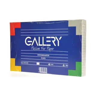 Gallery Witte Systeemkaarten | Ft 12 | 5 X 20 Cm | Gelijnd | Pak Van 100 Stuks
