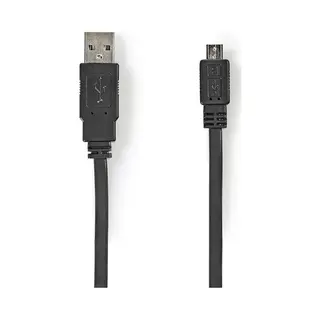 Nedis CCGP60410BK10 Usb-kabel Usb 2.0 1 m Usb A Micro-Usb B Zwart