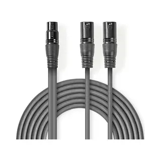 Nedis COTH15020GY15 Audiokabel 1,5 m 2 x Xlr (3-polig) Xlr (3-polig) Grau