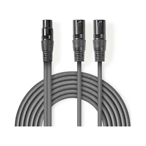 Nedis COTH15020GY15 Audiokabel 1,5 m 2 x Xlr (3-polig) Xlr (3-polig) Grau thumbnail