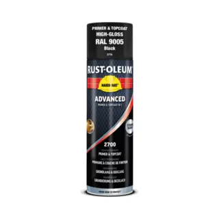 Rust-Oleum Hard Hat Advanced Spuitbus Hoogglans - Ral 9005 Gitzwart - 0, 5L