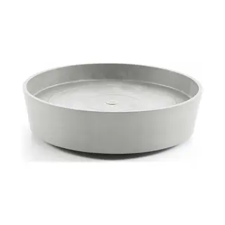Ecopots Saucer Wheels - White Grey - Ø28, 7 X H8, 3 Cm - Ronde Witgrijze Onderschotel Op Wielen Met Waterreservoir