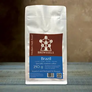 Brewssels - Single Origin - Brazil - Specialty Koffie - Koffiebonen - Medium Donker Gebrand - 250 G