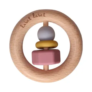 Label Label Label Roze Hout & Silicone Bijtring Llst-15126