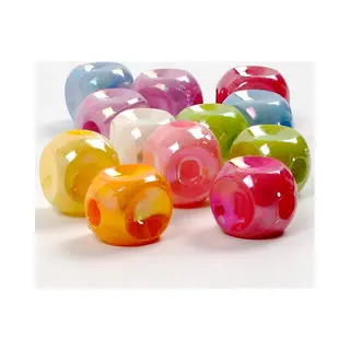 Creativ company Cc Plastic Kralen Vierkant 10x10 Mm Multi 90 Stuks