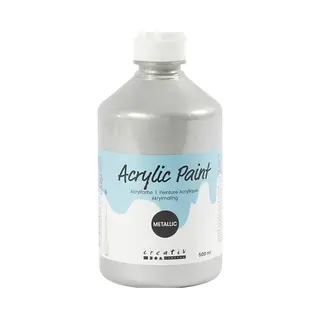 A-Color Metallic Acrylverf - Zilver Op Waterbasis - 500 Ml