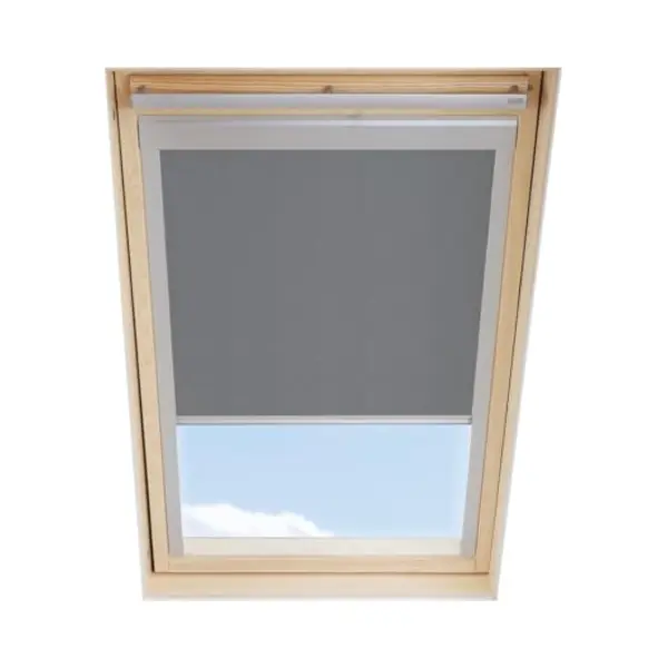 Itzala Blackout Budget Roller Blind Compatible With Velux Roof Windows With Size Codes M04 / 304/1 / MK34, Grey thumbnail