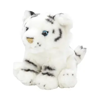 Nature Planet Pluche Witte Tijger Knuffel - 18 Cm - Dieren Speelgoed