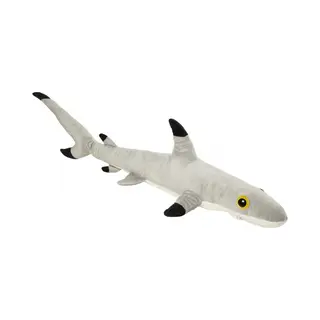 Nature Planet Pluche Zwartpunt Rifhaai Knuffel - Grijs - 110 Cm - Haaien - Vissen