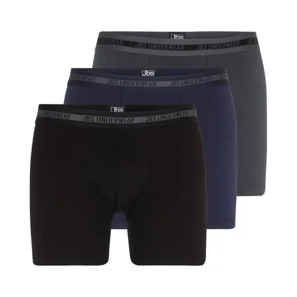 Jbs Boxershorts Herren (3er Pack) Hohe Atmungsaktivität Durch Bambus-Bio Baumwoll Gewebe Schnelltrocknend - Fsc Zerifiziert - 1x Schwarz + 1x Grau + thumbnail