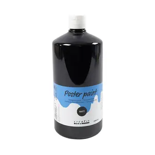 Creativ company Tempera Verf Mat, Zwart, 1000 Ml/ 1 Fles