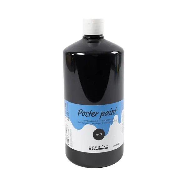 Creativ company Tempera Verf Mat, Zwart, 1000 Ml/ 1 Fles thumbnail