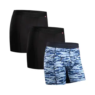 Danish Endurance Sportonderbroeken Heren - Quick Dry - Sport Boxershorts - 3 Pack - Zwart/Camouflage Blauw - Maat Xl