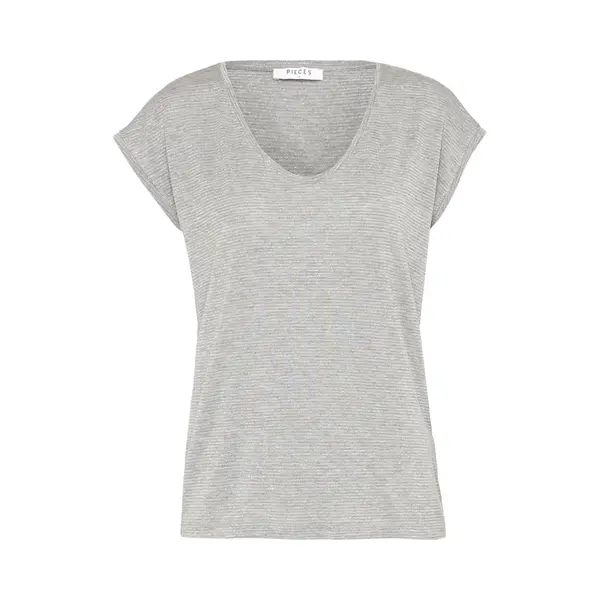 Pieces Shirt 'PCBillo' Lichtgrijs / Zilver thumbnail