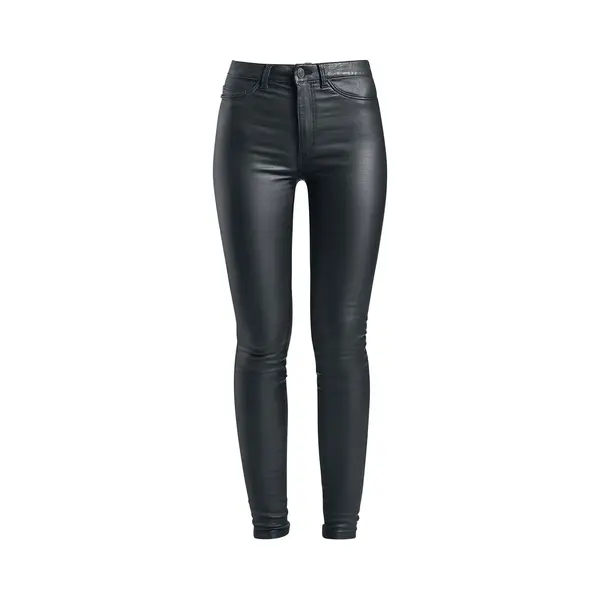 Noisy May Callie High Waist Skinny Coated Trousers Jeans Black thumbnail