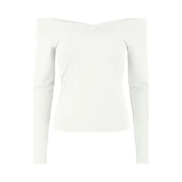 Pieces - Pcmaliva Ls Offs V-Neck Top Jrs Noos Bc - Dames - Blouses thumbnail