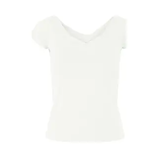 T-Shirt Mit V-Ausschnitt Und Freien Schultern, Damen Pieces Maliva