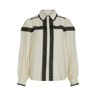 Vila Blouse Vidola Ls Shirt 14101521 Birch Dames Maat - W38