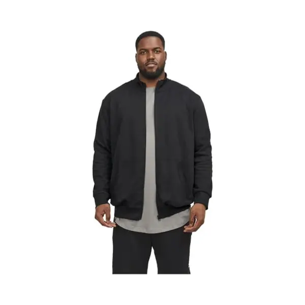 Jack & Jones Jjepaulos Noos Pls Sweatshirt Met Ritssluiting Voor Heren, Zwart. thumbnail