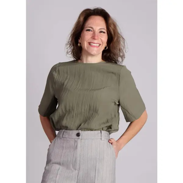 MbyM Hattie-S-M Top Met Structuur Groen thumbnail
