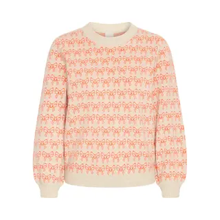 Ichi, Damen, Pullover, Brielle 4, Rot, Beige, (L)
