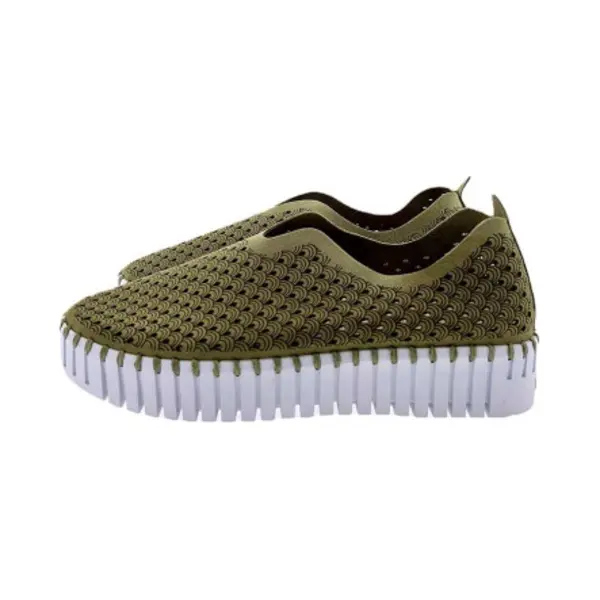 Ilse Jacobsen Instappers Platform TULIP3373W Witte Zool - 410 Army thumbnail