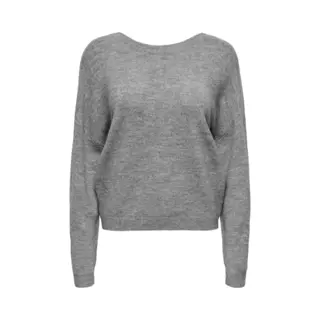 Only Damen Onlmanifesta Ls Reversible Bf Knt Pullover, Light Grey Melange/Detail, Black Lace, S