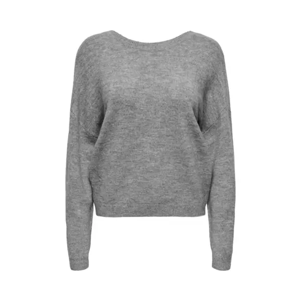 Only Damen Onlmanifesta Ls Reversible Bf Knt Pullover, Light Grey Melange/Detail, Black Lace, S thumbnail